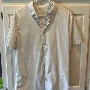 Lululemon white button up shirt sleeve shirt